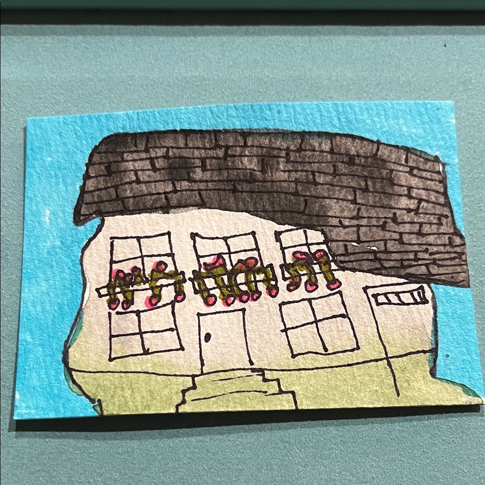 🤑3 for $12 🤑 Handmade House Drawing Art Card